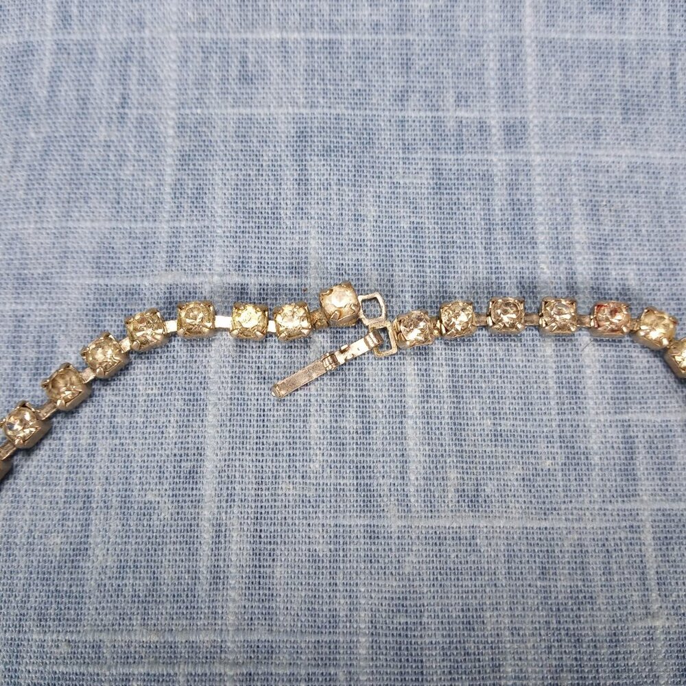 1950s Vintage Statement Necklace with Drop Strands of Clear Rhinestone - Picture 5 of 8